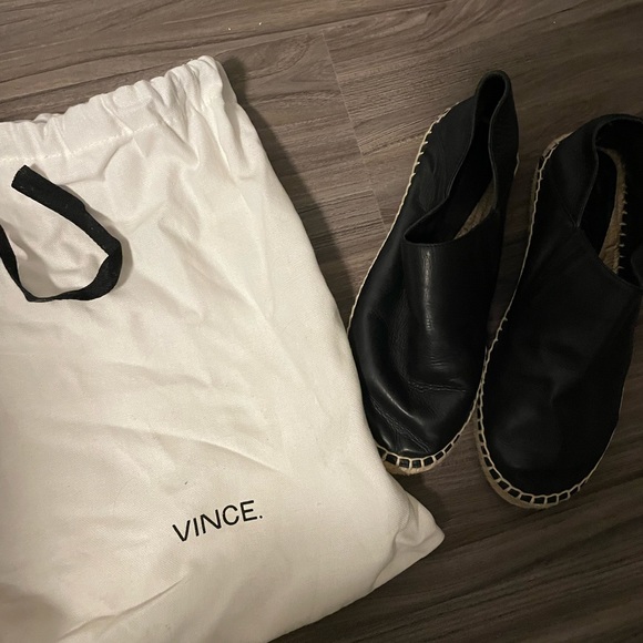 vince black leather espadrilles - Picture 5 of 6